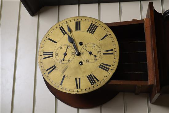 A mid 19th century Scottish eight day mahogany longcase clock H.215cm